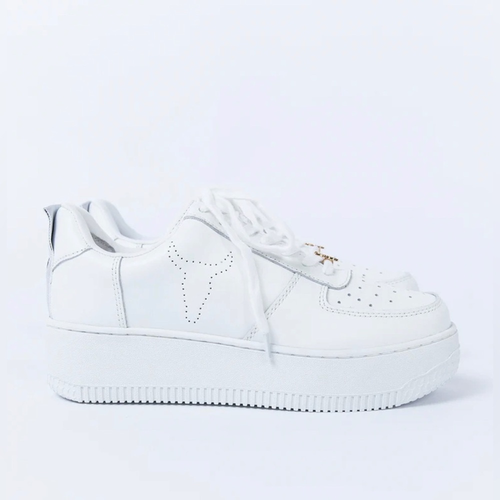 NEW Princess Polly Windsor Smith Racerr Platform Sneaker - White - Womens Size 6